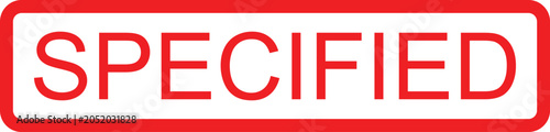 Photos Red text on white background says specified
