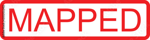 The word MAPPED displayed in bold red letters within a red outlined rectangle isolated on transparent background