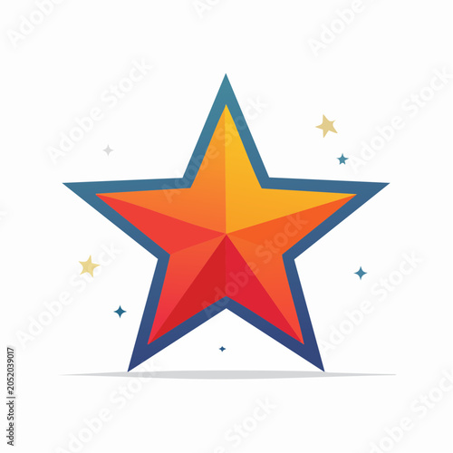 Stylized Star with Gradient Colors and Sparkles