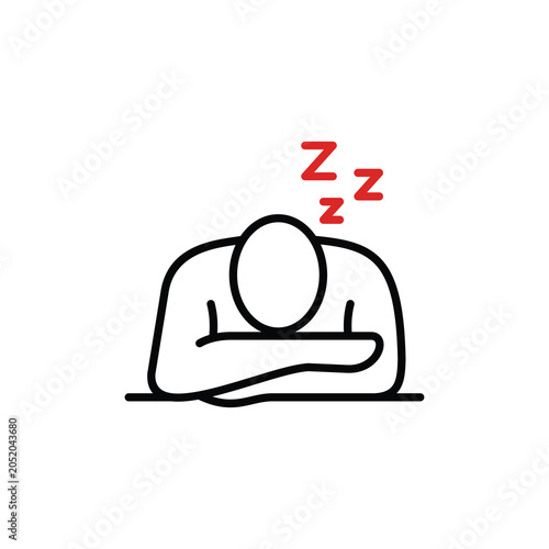 Cuadro en lienzo Fatigue and sleepy vector icon