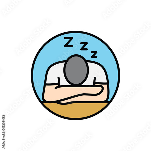 Schilderij op canvas Fatigue and sleepy vector icon
