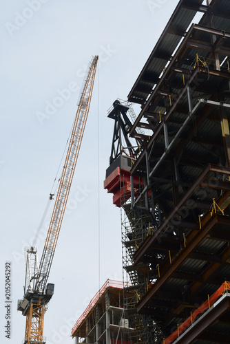 construction site with crane