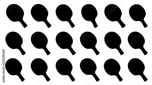 Quadro su tela Different ping pong rackets collection vector illustration table tennis paddle s