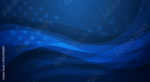 Abstract blue background, with waving american, flag and subtle, star patterns for, patriotic holiday and, digital media projects