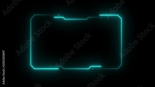 Hud frames cyan user interface elements design modern technology futuristic control panel screen digital hologram. abstract tech sci fi hologram frame. motion graphic of neon HUD concept.