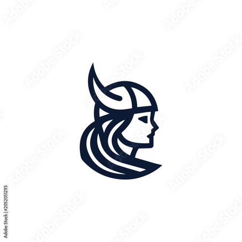 Quadro su tela Viking Girl Logo