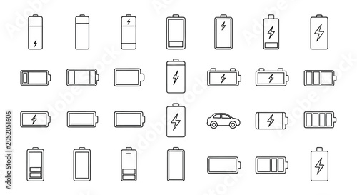 Tableau sur toile Battery icons with different levels.