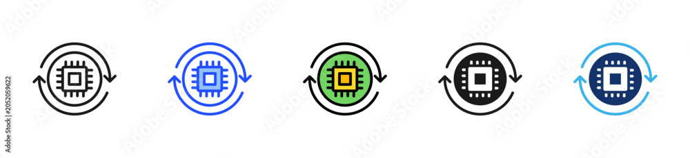 Fototapeta premium Ai Health Sync Icon Collection With Multiple Styles