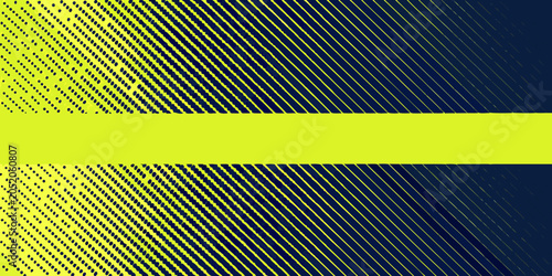 Slika na platnu Diagonal lines and horizontal banner pattern with yellow and dark blue coloratio