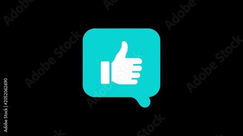 thumbs up like chat emoticon animation HD 4K