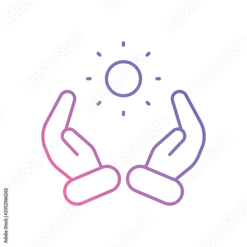 Healing hands glow icon