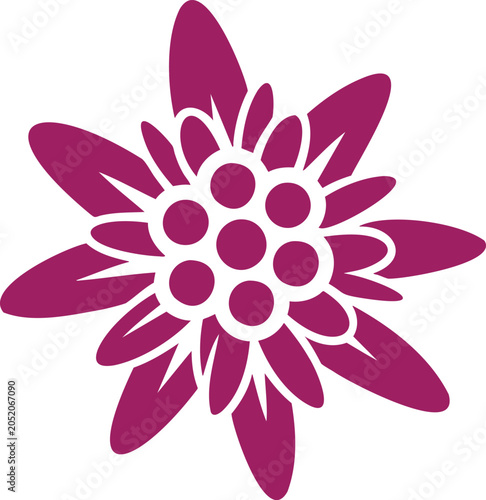 Alpine blossom silhouette graphic template