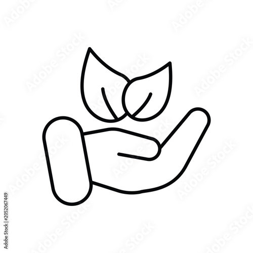 Herbal icon with leaves