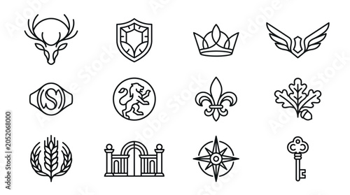 Φωτογραφία Collection of various iconic emblems.