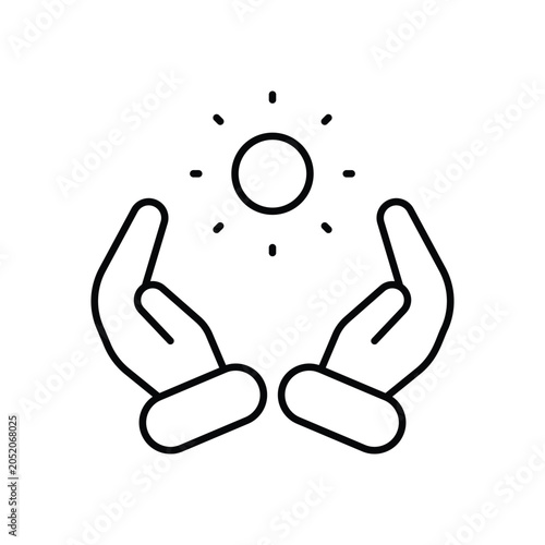 Healing hands glow icon