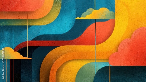 Abstract Textured Cloudscape in Warm Hues