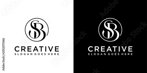 SB or BS initial letter logo design vector