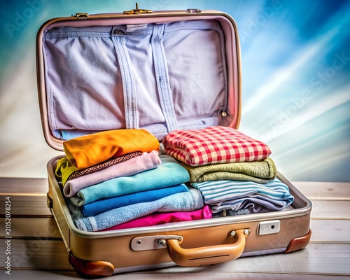 suitcases and suitcase Open Suitcase with Folded Clothes Transparent PNG