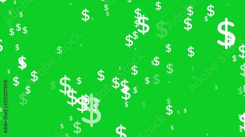 2D US dollar sign particle animation with camera zoom burst effect on high speed lines background.