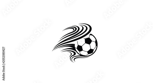 Soccer ball with motion lines moving.