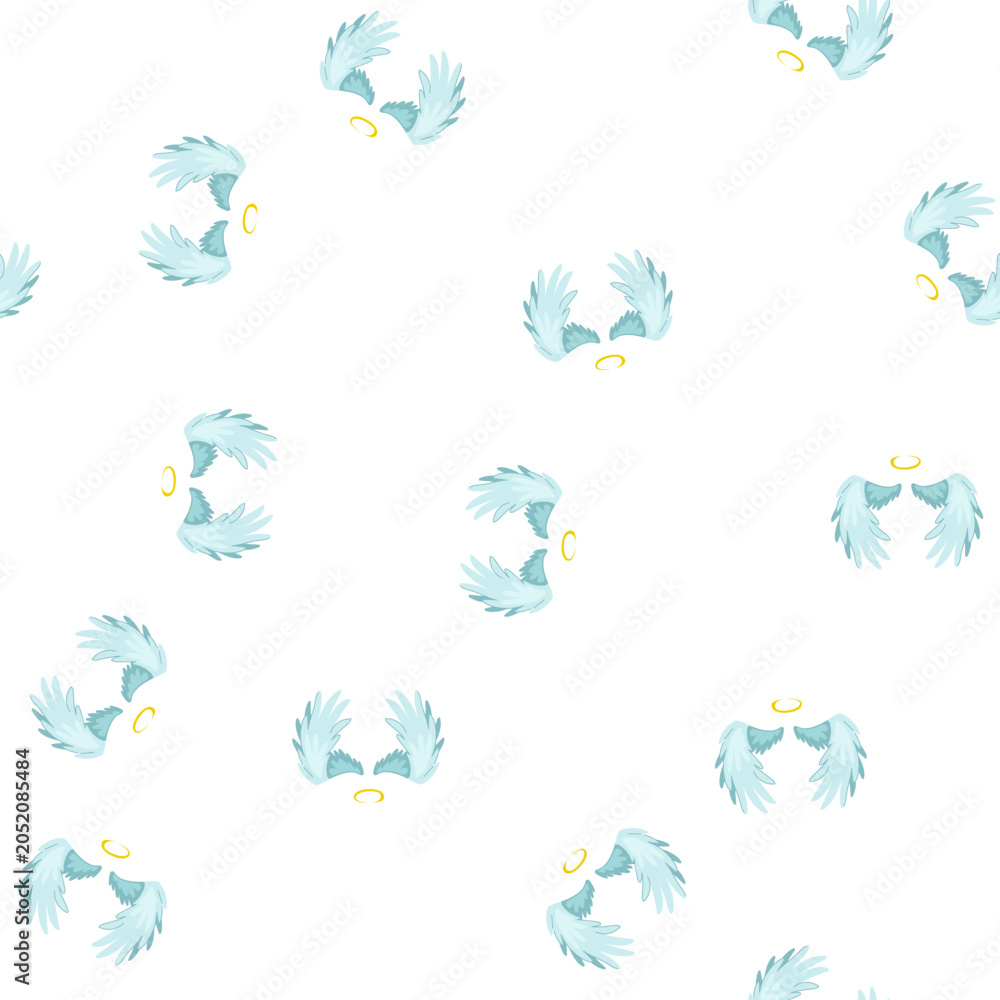 Obraz premium pattern cupid wing angel cartoon. sketch heaven, eagle cute, doodle object cupid wing angel sign. seamless symbol vector illustration
