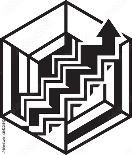 Abstract 3D Cube Architecture Vector Logo