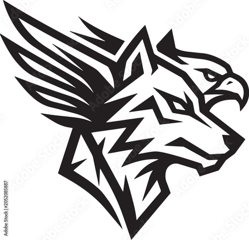 Geometric Eagle Head Animal Vector Logo