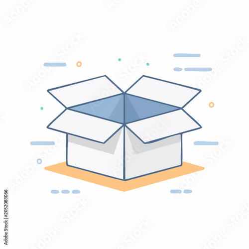 Open Cardboard Box Illustration