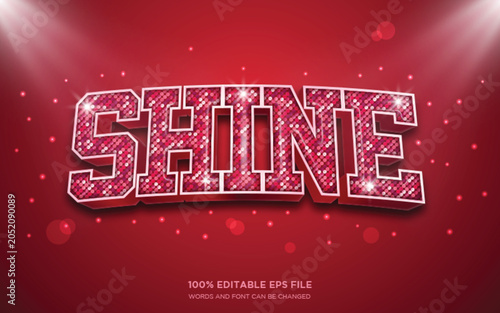 Glamorous 3D text style effect 