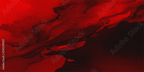 Tableau sur toile Abstract background with red blood cells and drops forming a dark grunge texture