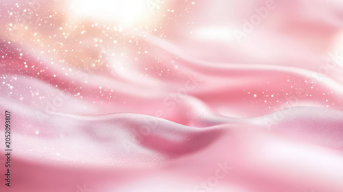 Soft pink satin glitter sparkle shimmer abstract background luxury light wave