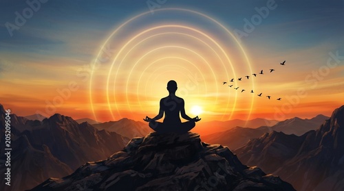 International yoga day serene mountain meditation at sunset on june 21