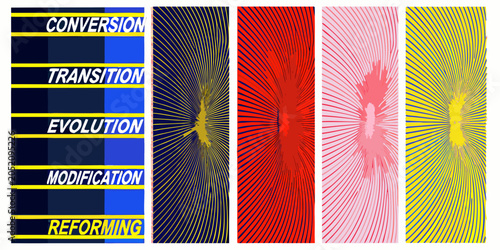 Obraz na płótnie Radial burst pattern with text op art style illustration