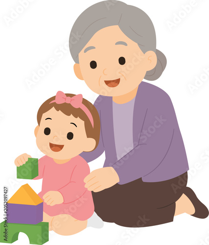 Grandmother and baby