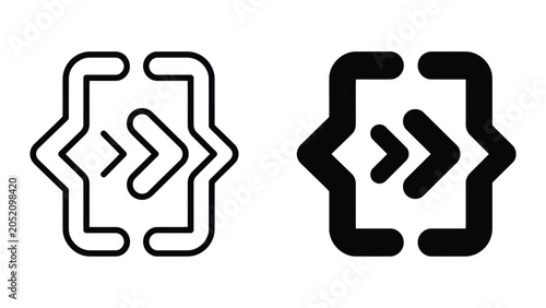 Εκτύπωση καμβά Code structure bracket icon set representing software development and programmin