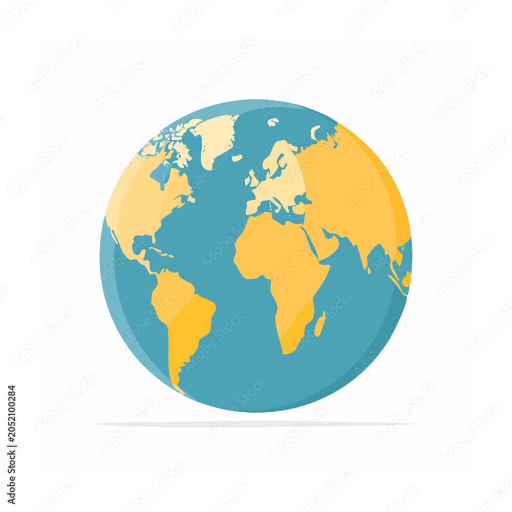 Fototapeta premium Flat design Earth globe illustration on white background