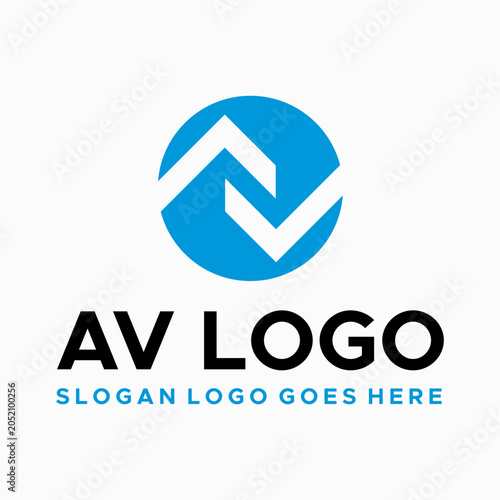 AV Circle logo vector image