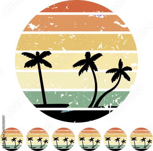 Bild auf Leinwand champagne retro sunset cartoon