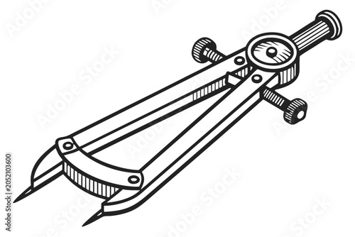 Antique mortise gauge sliding beam silhouette