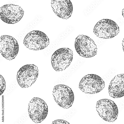 Vászonkép seamless pattern craters moon hand drawn