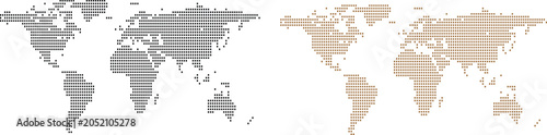 World map illustration two color continents global concept