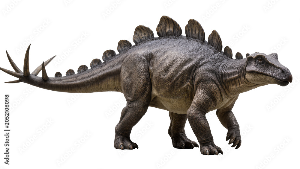 Fototapeta premium Stegosaurus dinosaur with plates and tail spikes