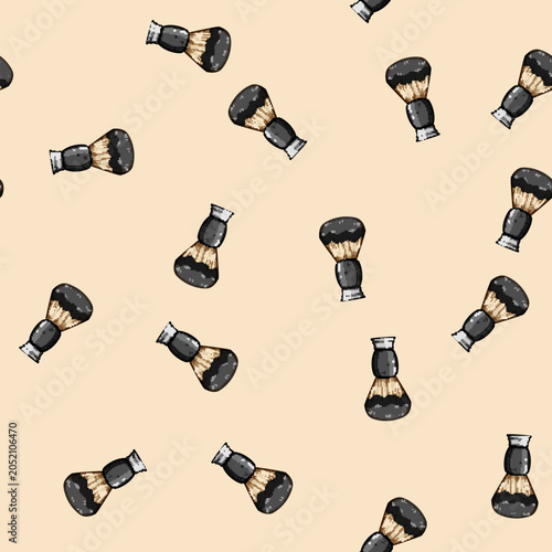Fotografie seamless pattern exfoliate shaving brush cartoon