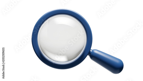Tableau sur toile Blue magnifying glass with clear lens
