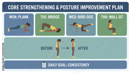 Fotografi Core Strengthening Exercise Posture Improvement Plan