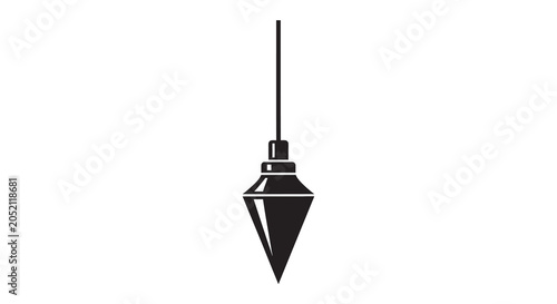 Plumb bob silhouette on a white background simple graphic design