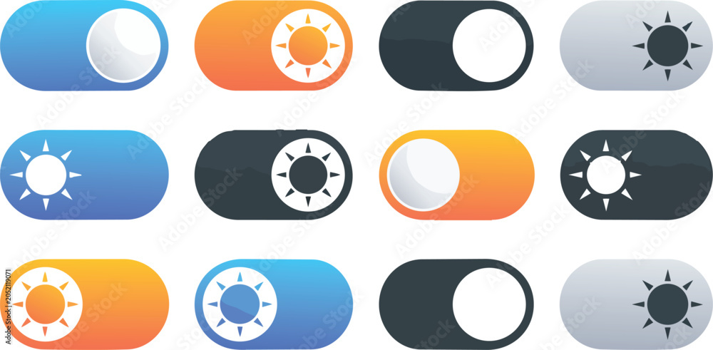 Obraz premium day night switch toggle - dark mode, light mode switch button.