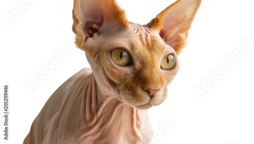 Εκτύπωση καμβά Sphynx cat with large ears and yellow eyes