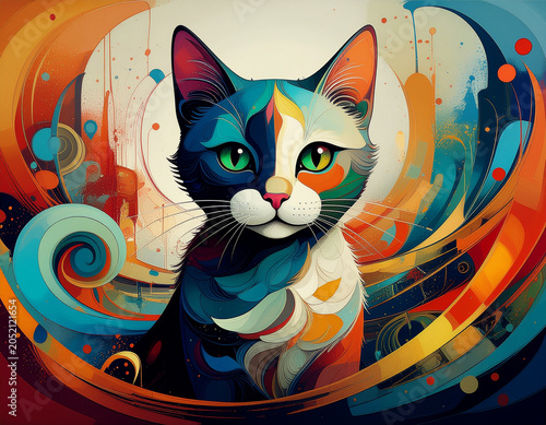 vector illustration of a cat