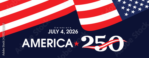 United States of America 250 Anniversary Patriotic Illustration, isolated on transparent background